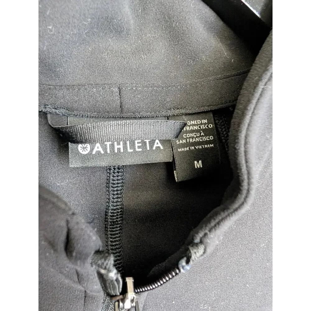 Athleta Salutation Jacket Women Medium Black Stretch Thumbhole Sleeve 657490 NWT - Picture 3 of 4